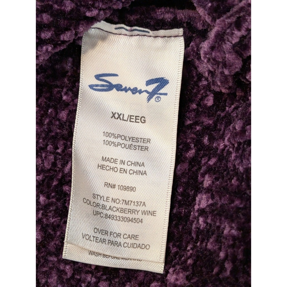 Seven7 Womens XXL Chenille Sweater Blackberry Wine Purple Crewneck Cozycore - Picture 6 of 7